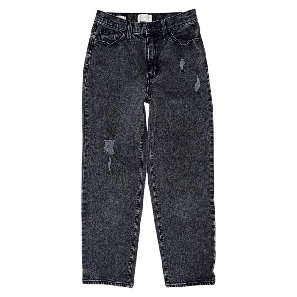 Universal Thread High Rise Vintage Straight Distressed Black Jeans Womens 4 / 27